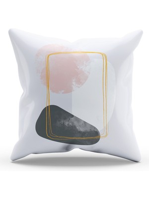 Moud's Çift Tarafı Baskılı Soft Stone - 1 Desenli Süet Kırlent Kılıfı