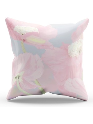 Moud's Çift Tarafı Baskılı Mrs Flower-4 Desenli Süet Kırlent Kılıfı