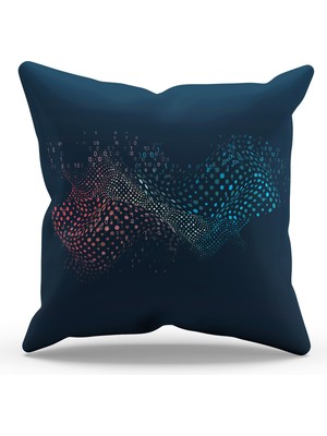 Moud's Çift Tarafı Baskılı Coder Color Desenli Süet Kırlent Kılıfı