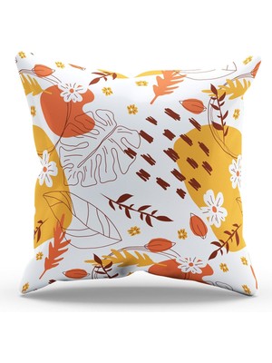 Moud's Çift Tarafı Baskılı Sonbahar-1 Desenli Süet Kırlent Kılıfı