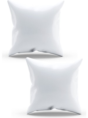 Moud's Çift Tarafı Beyaz Renk 2'li Süet Kırlent Kılıfı - PL1120