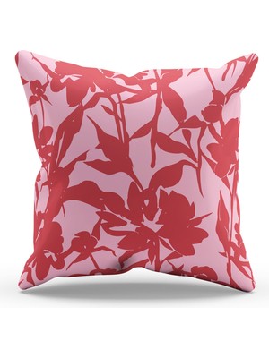 Moud's Çift Tarafı Baskılı Burgundy-1 Desenli Süet Kırlent Kılıfı