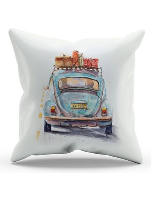 Moud's Çift Tarafı Baskılı Vosvos-2 Desenli Süet Kırlent Kılıfı