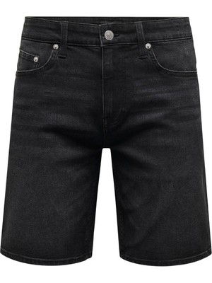 Only & Sons Normal Siyah Erkek Denim Şort Onsweft Wb 8008 Pım Dnm Shorts Vd