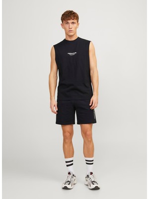 Jack & Jones Regular Fit Siyah Erkek Sweat Şort Jpstgale Sweat Shorts Naf