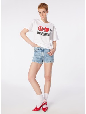 Moschino Jeans Yüksek Bel Standart Indigo Kadın Denim Şort 241K1A0329