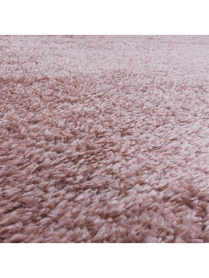 Carpettex Yuvarlak Halı Yumuşak Süpersoft Yüksek Tüylü 30 mm Hav Yüksekliğinde Düz Gül Kurusu Pembe Renkli Shaggy Halı