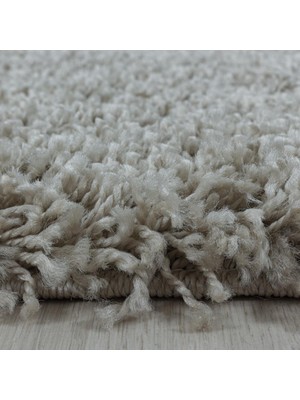 Carpettex Yumuşak Yüksek Havlı 30 mm Shaggy Salon Halısı Düz Gümüş Boz Toprak Renkli