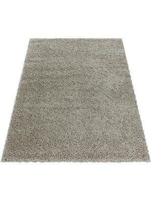 Carpettex Yumuşak Yüksek Havlı 30 mm Shaggy Salon Halısı Düz Gümüş Boz Toprak Renkli