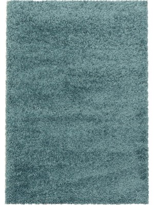 Carpettex Halı Yumuşak Yüksek Havlı 30 mm Shaggy Salon Halısı Düz Aqua Pastel Mavi Renkli