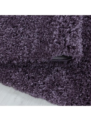 Carpettex Halı Yumuşak Yüksek Havlı 30 mm Shaggy Salon Halısı Düz Mor Lila Renkli