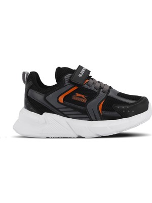 Slazenger KENDALL Unisex Çocuk Cırt Cırtlı Siyah / Koyu Gri Günlük Spor Ayakkabısı