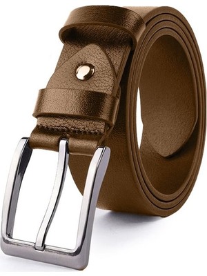 Bosskan Hakiki Deri Kot Kumaş Kanvas Pantolona Uyumlu Kemer