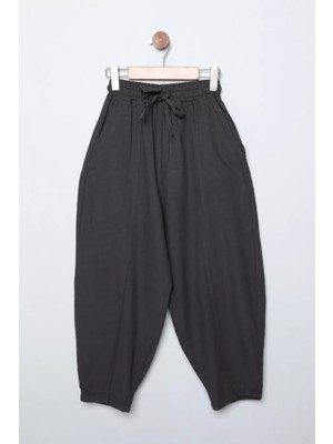 Julude Füme Beli Bağlamı Bol Kesim Kız Çocuk Pantolon P-00009737