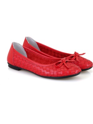 Desa Kadın Kırmızı Kapitone Deri Babet