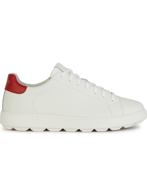 Geox Erkek Beyaz Spherica Ecub-1 Bağcıklı Deri Sneaker U45GPA0009BC0050