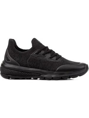 Geox Kadın Siyah Spherica Actif Kalın Tabanlı Bağcıklı Kumaş Sneaker