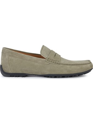 Geox Erkek Yeşil Kosmopolis + Grip Süet Deri Casual Loafer U35CFB00020C3016