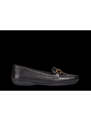 Geox Kadın Siyah Annytah Moc Deri Casual Loafer D84BMA00043C9997