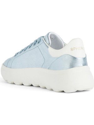 Geox Kadın Mavi Spherica Ec4.1 Bağcıklı Deri Sneaker