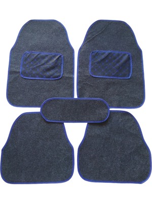 Rs Auto Aksesuar Land Uyumlu Mavi Kapitone Topuk Destekli  Oto Halı Paspas