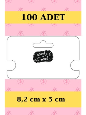Emtory Home Siyah Handmade 100 Adet Paketleme Kartı