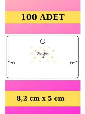 Emtory Home For You - 100 Adet Bileklik & Kolye Kartı - Takı Kartı - Paketleme Kartı - Bujiteri Kartı