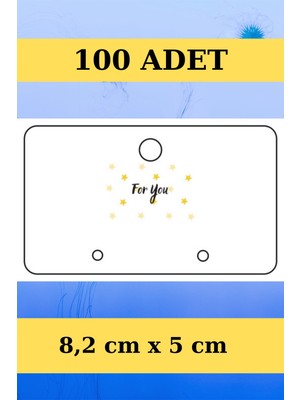 Emtory Home For You - Yatay 100 Adet Küpe Kartı - Takı Kartı - Paketleme Kartı - Bujiteri Kartı
