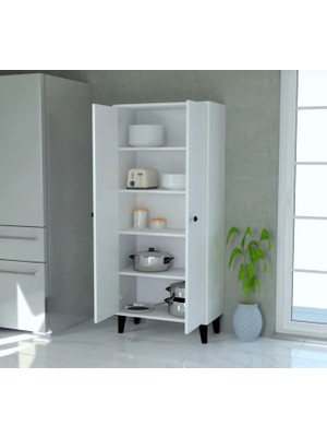 Duof 68 x 165 cm 2 Kapaklı Çok Kullanışlı Dolap  - Mdf Beyaz 1. Sınıf % 100 Mdf