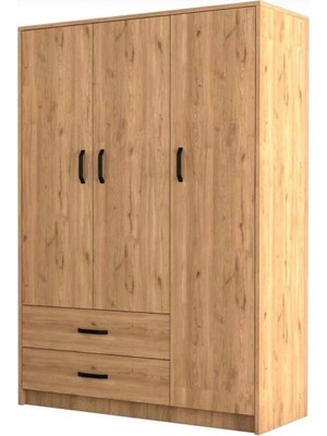 Duof 120 x 181 cm 3 Kapaklı Elbise Dolabı - Mdf Atlantik Çam   Mdf