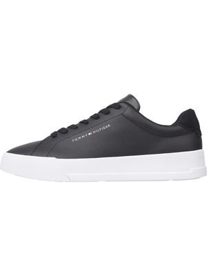 Tommy Hilfiger Siyah Erkek Sneaker Th Court Leather