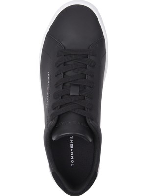 Tommy Hilfiger Siyah Erkek Sneaker Th Court Leather