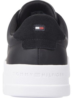 Tommy Hilfiger Siyah Erkek Sneaker Th Court Leather