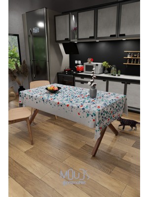 Moud's Ramazan Renkli Islamik Desenli Süet Kumaş Dertsiz Masa Örtüsü Kare ve Dikdörtgen Ramadan