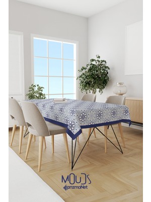 Moud's Füme Süsleme Islamik Desenli Süet Kumaş Dertsiz Masa Örtüsü Kare ve Dikdörtgen