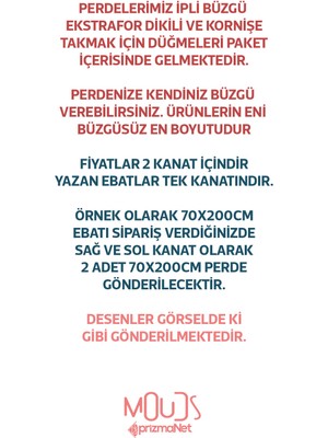 Moud's New Young Desenli Fon Perde Genç Odası Oturma Odası Süet Baskılı Ekstrafor Büzgü 2 Kanat PRD-2001