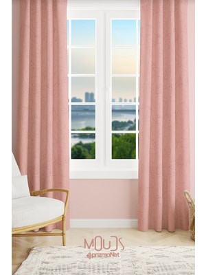 Moud's Hope Fell 4 Desenli Süet Oturma Odası Salon Fon Perde Baskılı Ekstrafor Büzgü 2 Kanat PRD-1057