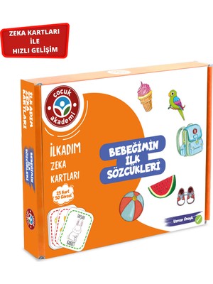 Çocuk Akademi Bebeğimin İlk Sözcükleri Zeka Kartı 25 Kart 50 Görsel Uzman Onaylı 0-2 Yaş