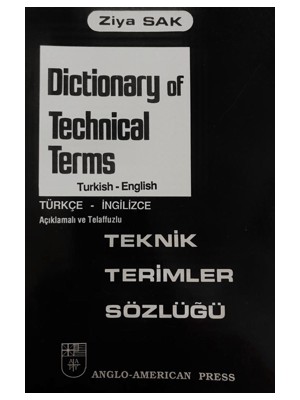 SAK İngilizce Öğretim Yayınları Dictionary Of Technical Terms - Teknik Terimler Sözlüğü