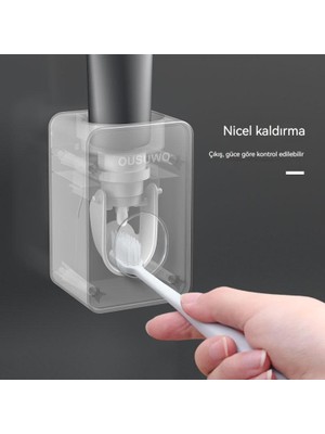 Muxi Otomatik Squeeze Diş Macunu Dispenseri Ev Duvara Monte Squeeze Diş Macunu Dispenseri (Yurt Dışından)