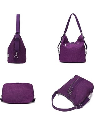 İyi Çanta  3 In 1 Kadın Çantaları Çok Fonksiyonlu Sırt Çantası Omuz Çantası Naylon Bez Tote Yeniden Kullanılabilir Alışveriş Çantası Bayan Seyahat Çantası Crossbody Çanta (Yurt Dışından)