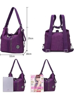 İyi Çanta  3 In 1 Kadın Çantaları Çok Fonksiyonlu Sırt Çantası Omuz Çantası Naylon Bez Tote Yeniden Kullanılabilir Alışveriş Çantası Bayan Seyahat Çantası Crossbody Çanta (Yurt Dışından)