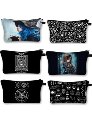 Kensen Shop SHZBWITCHCW16 Tarzı Gotik Melek Wicca Cadı Kozmetik Durumda Kadın Makyaj Çantası Bayan Kozmetik Çantaları Seyahat Için Taşınabilir Kız Makyaj Ruj Organizatör (Yurt Dışından)