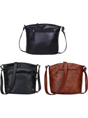 Kensen Shop Siyah Stil Moda Kadın Crossbody Messenger Çanta Pu Deri Günlük Alışveriş Için Rahat Düz Renk Küçük Çanta Kadın Çanta (Yurt Dışından)