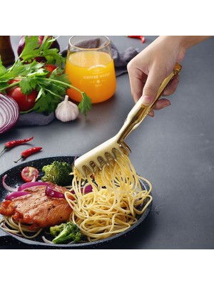 Chavin Çelik Gold Taraklı Mutfak Salata Makarna Spagetti Maşası Maşa CIN623SR