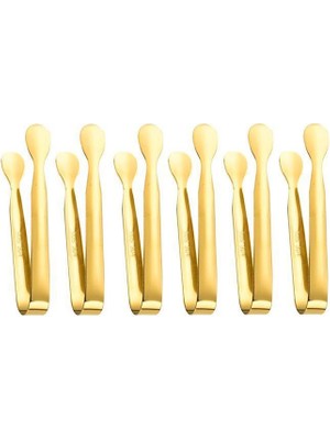 Chavin 304 Çelik 6 Lı Mini Gold 11 cm  Buz ve Şeker Maşası CIN624SR-6