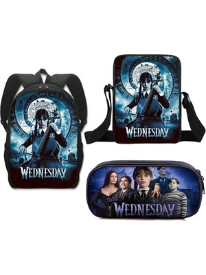 Yuying Shop No.12 Tarzı Et Çarşamba Addams Sırt Çantası Crossbody Çanta Kalem Kutusu Öğrenci Erkek Kız Cosplay Nevermore Akademisi Schoolbag Dizüstü Sırt Çantası (Yurt Dışından)