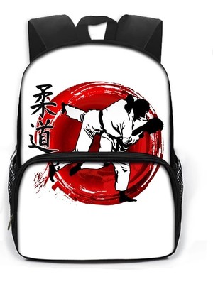 Yuying Shop 13QROUDAOC02CW Stili Dövüş Sanatı Judo Tekvando Karate Sırt Çantası Genç Erkek Kız Sırt Çantası Jiu-Jitsu Aikido Çocuk Okul Çantaları Çocuklar Kitap Çantası (Yurt Dışından)