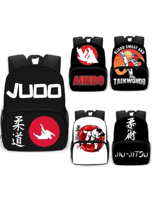 Yuying Shop 13QROUDAOC02CW Stili Dövüş Sanatı Judo Tekvando Karate Sırt Çantası Genç Erkek Kız Sırt Çantası Jiu-Jitsu Aikido Çocuk Okul Çantaları Çocuklar Kitap Çantası (Yurt Dışından)