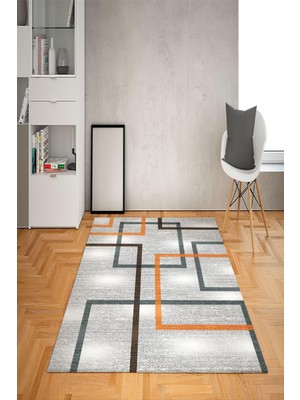 Doruklar Home Collection Kaymaz Tabanlı Yıkanabilir Geometrik Desenli Dot Taban Halı